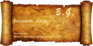 Bocskai Gida névjegykártya
